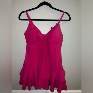 Lands End Hot Pink Swim Dress NWOT 8P